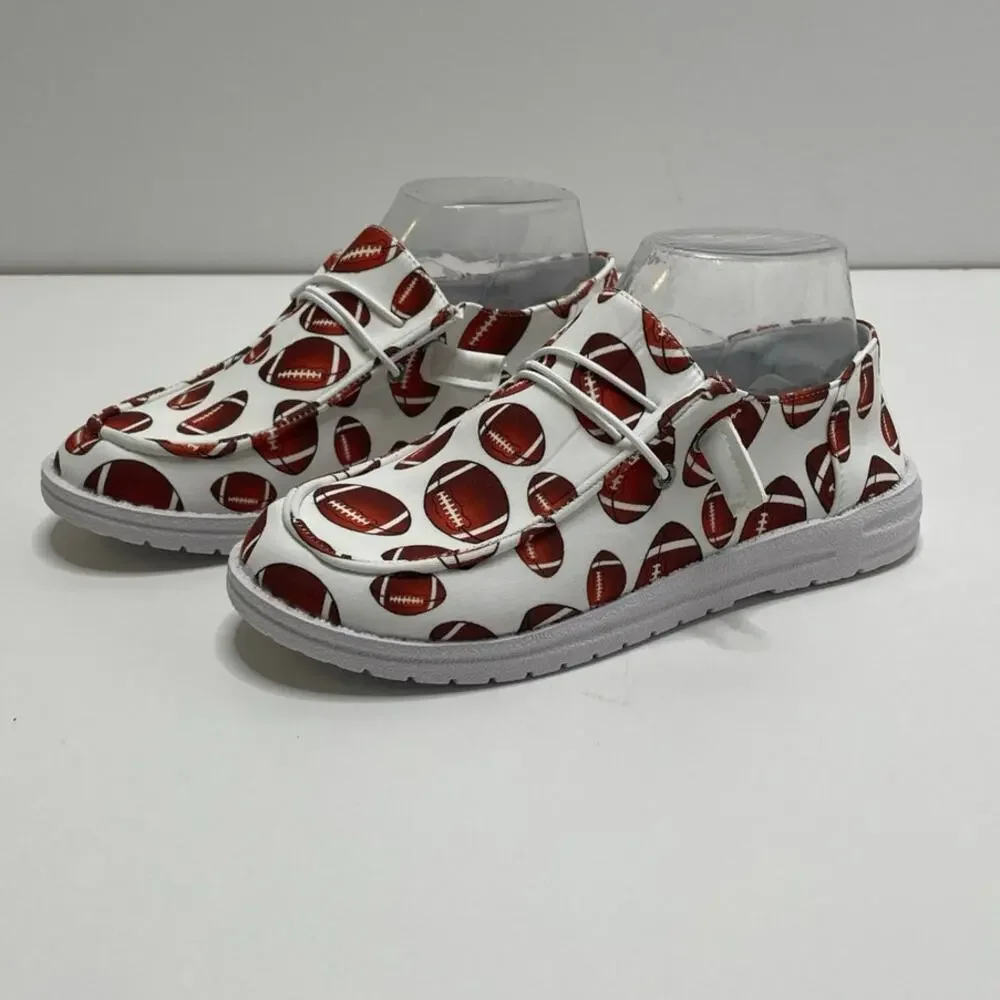 Unbranded Slip On White Shoe Football‎ Graphic All Over Print Eu 37 US 6.5 New